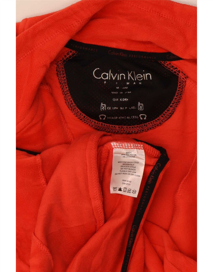 Calvin Klein Veste polaire graphique pour femme UK 14 Rouge moyen Polyester