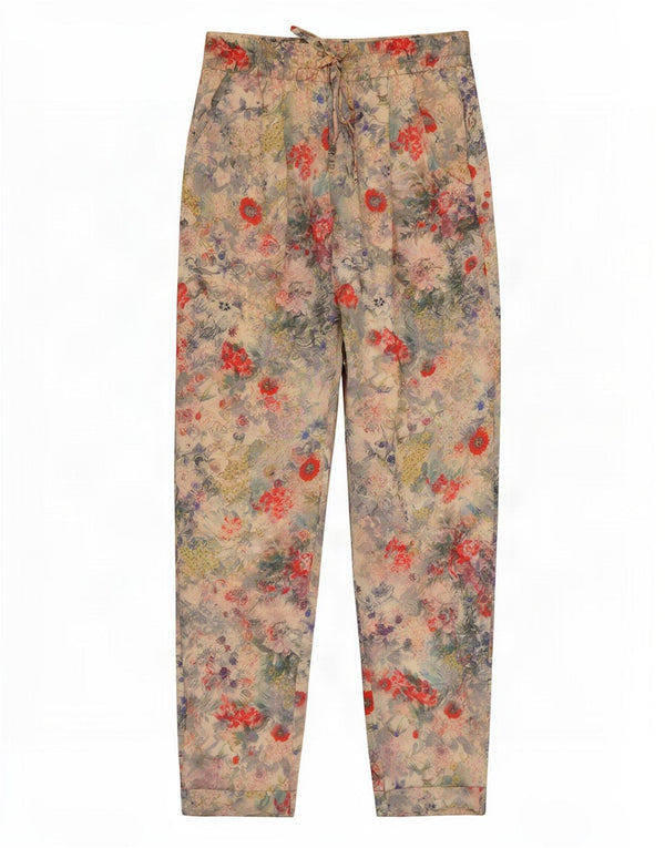 Zara Pantalon Chino Fuselé Femme XS W24 L27 Multicolore Floral