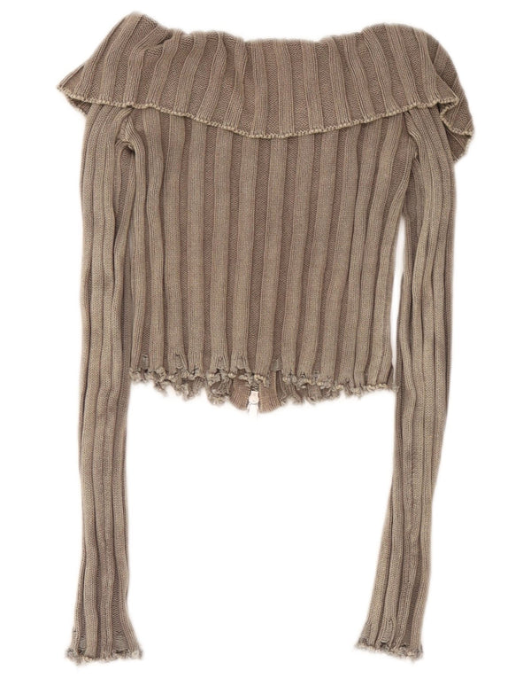 Zara Cardigan court pour femme UK 4 XS Marron