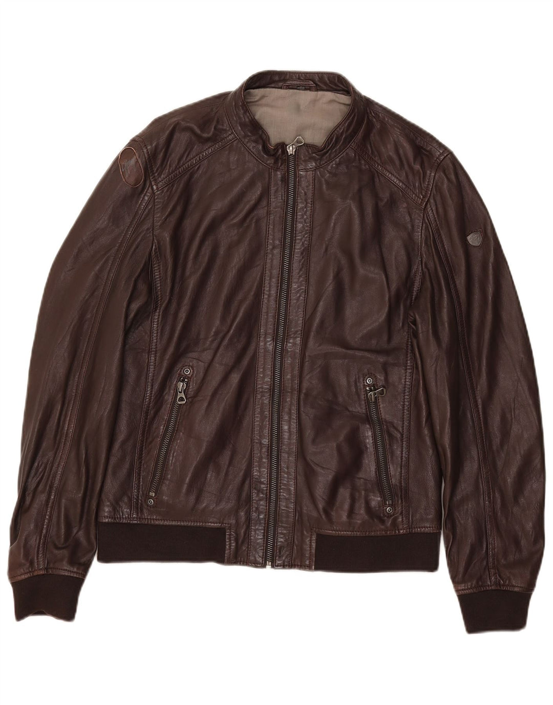 Veste en cuir homme vintage UK 36 Petit cuir marron