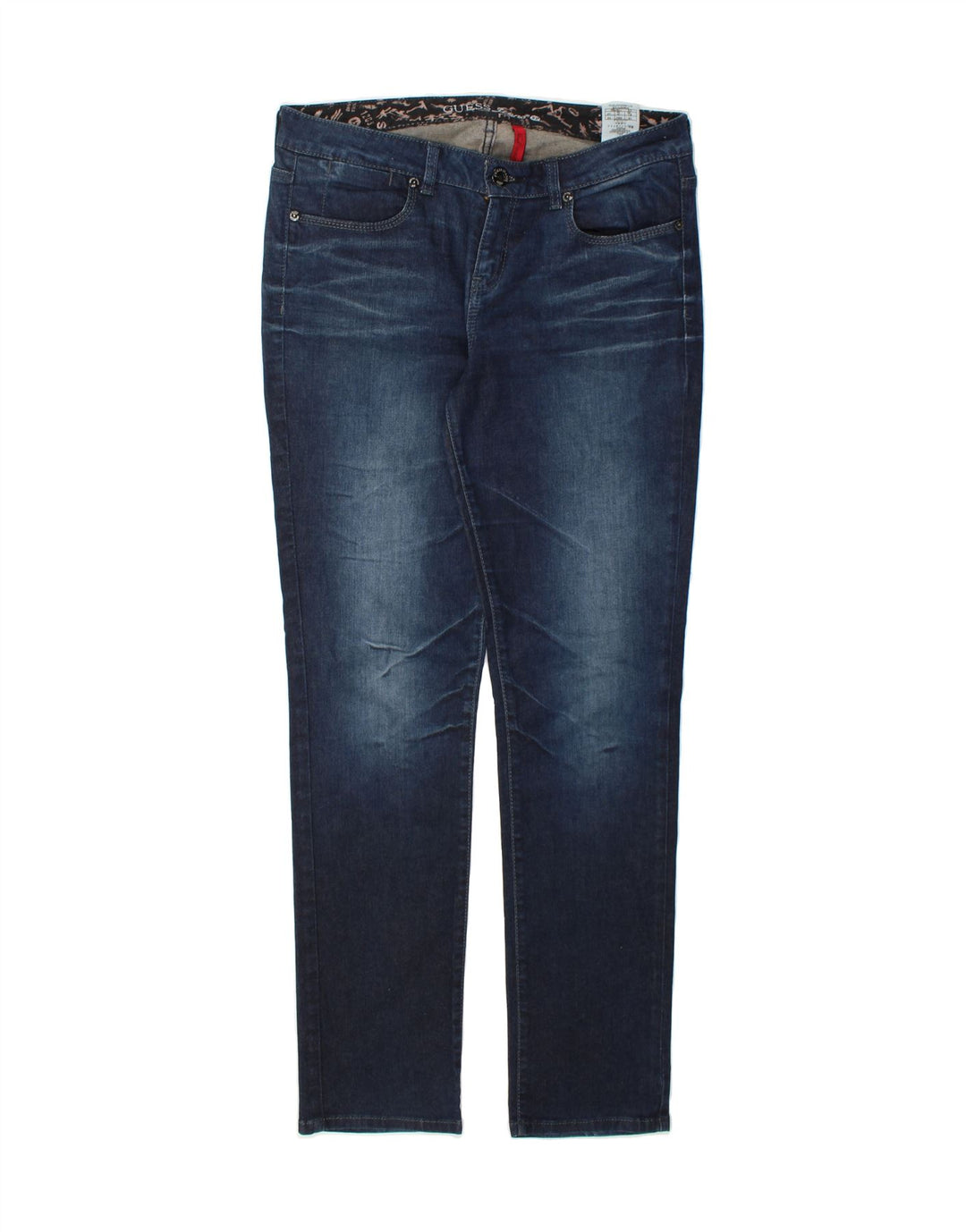 GUESS Womens Slim Jeans W32 L34 Navy Blue Cotton Vintage Guess and Second-Hand Guess from Messina Hembry 
