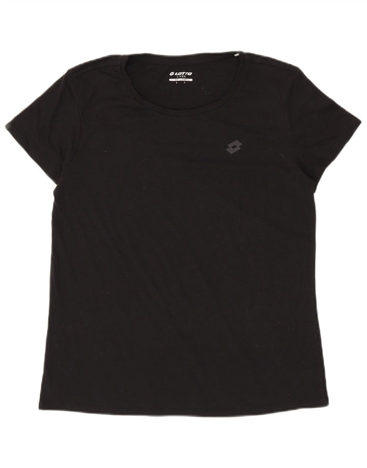 LOTTO T-Shirt Femme UK 16 Large Noir