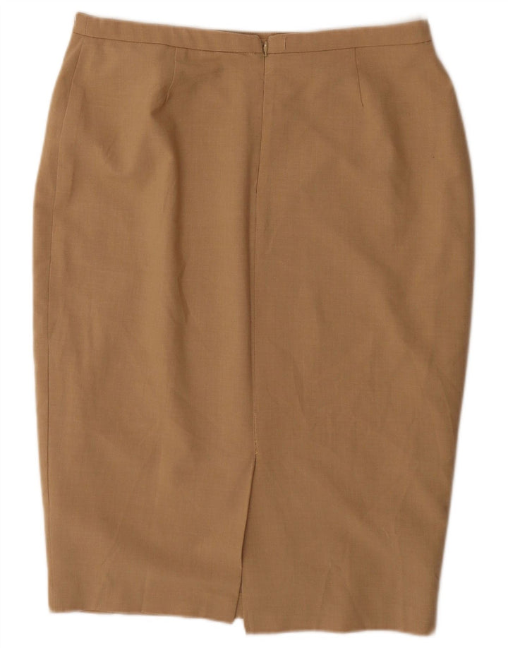Marks & Spencer Jupe crayon pour femme UK 14 Large W32 Beige Polyester