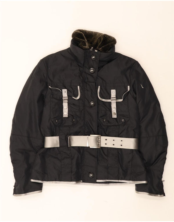 PEUTEREY Veste utilitaire à capuche pour femme IT 46 Large Noir Polyamide