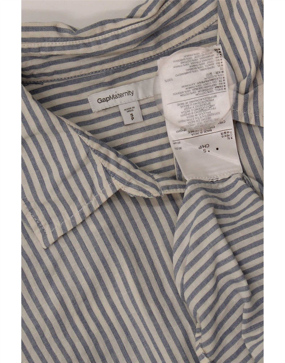 Gap Chemise de maternité à manches 3/4 pour femme UK 10 Petit Bleu Rayé