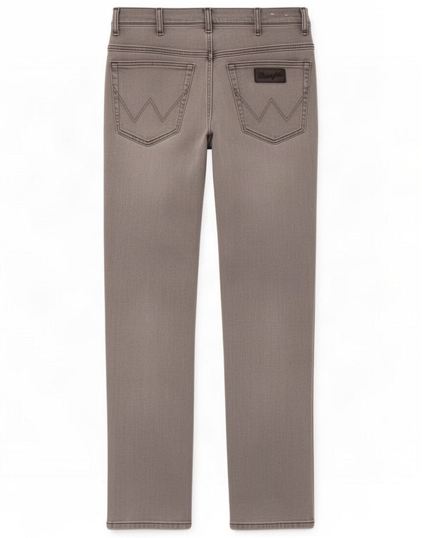 Wrangler Mens Texas Slim Jeans W32 L34 Gris Coton