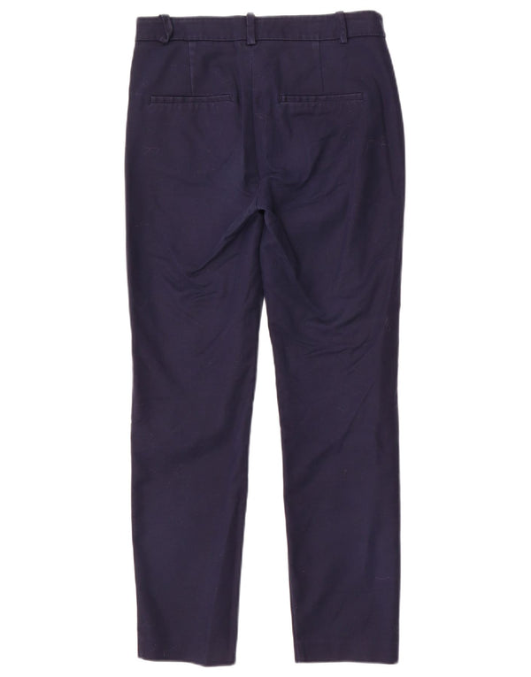 Zara Pantalon Chino Slim Femme EU 34 2XS W24 L26 Bleu Marine Coton