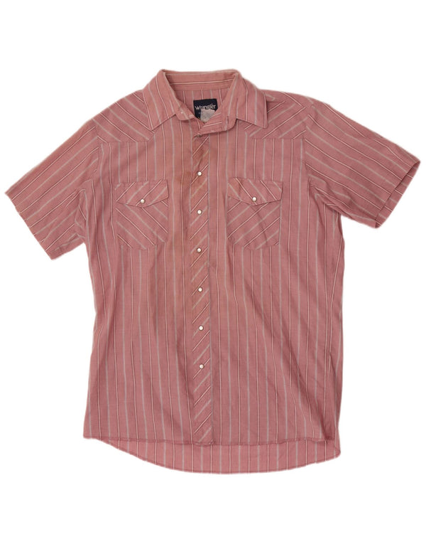 Wrangler Chemise Western à Manches Courtes pour Homme Grande Rayure Rose