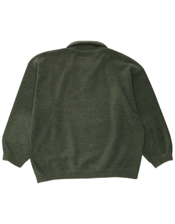 vintage Mens Graphic Loose Fit Fleece Jumper IT 50/52 Vert moyen