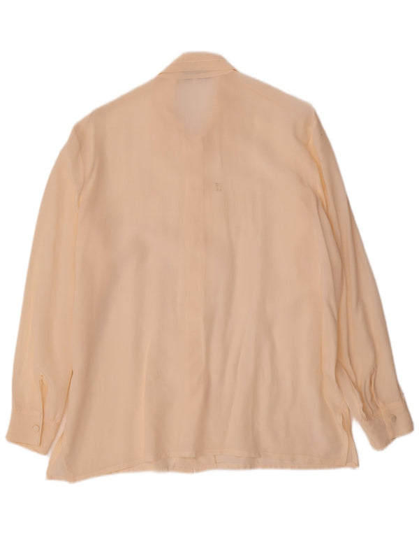 Chemisier vintage pour femme UK 44 Soie blanc cassé moyen
