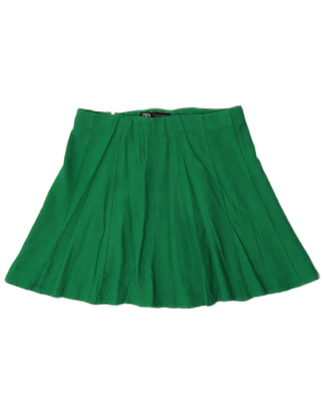 Zara Femme Mini Jupe XS W24 Lin Vert