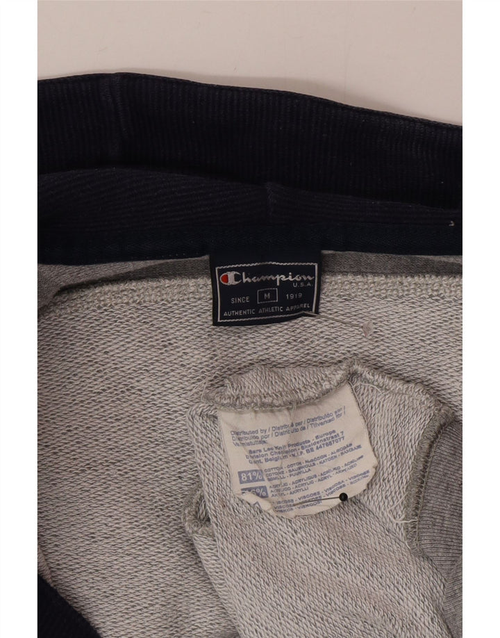 Champion Pull à capuche zippé pour homme en coton color block gris moyen