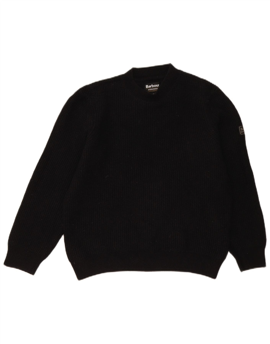 Barbour Pull à col roulé pour femme en laine noire moyenne