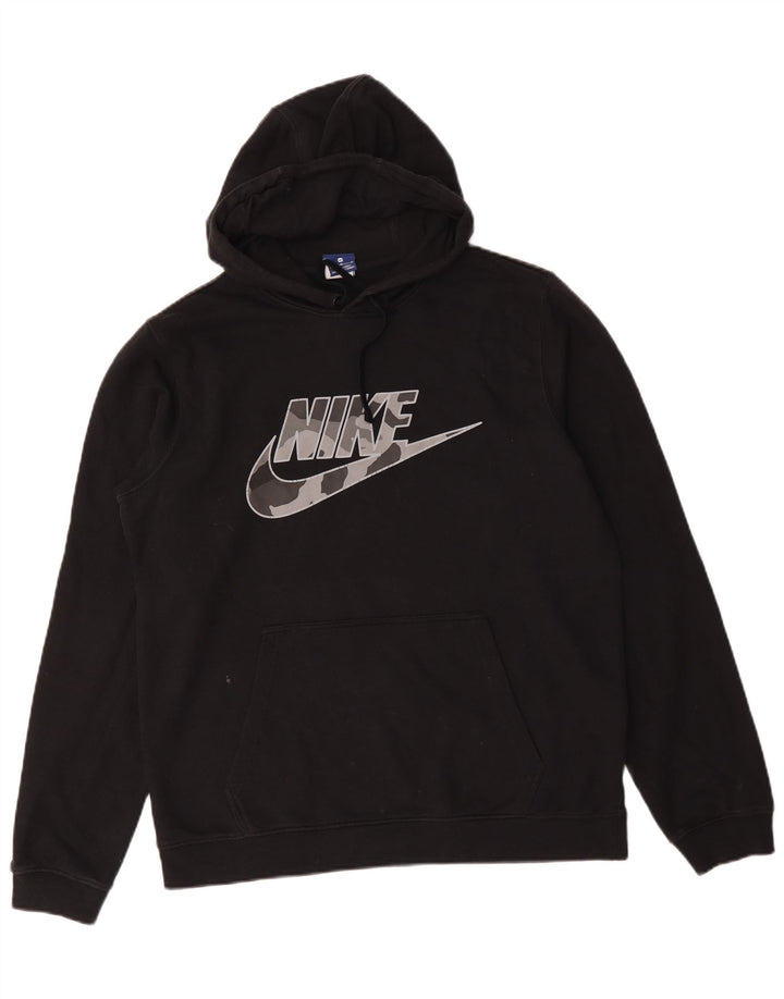 Nike Pull à capuche graphique en coton noir moyen pour homme