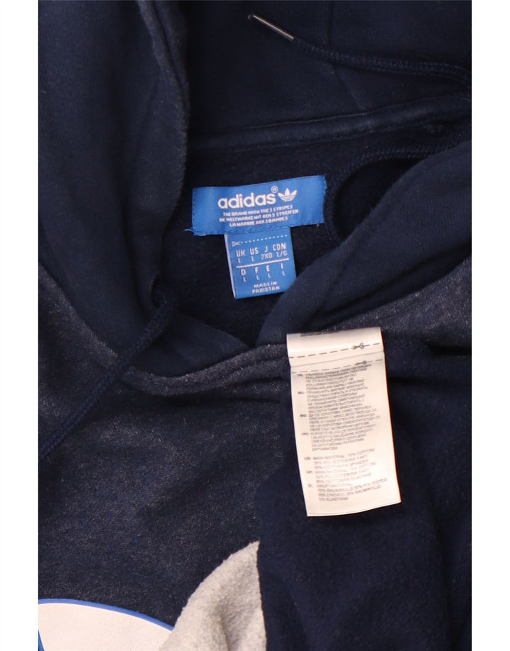 ADIDAS Pull à capuche graphique pour hommes, grand coton bleu marine