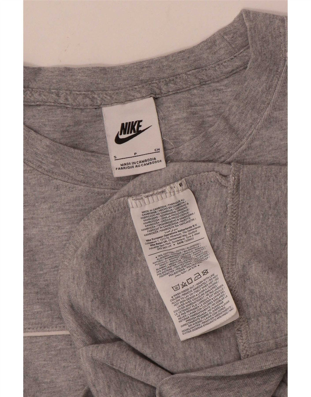 Nike Sweat-shirt surdimensionné pour femme UK 10 Petit coton moucheté gris