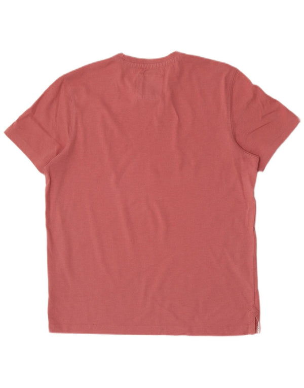 CREW CLOTHING T-Shirt Homme Haut Rose Moyen Coton