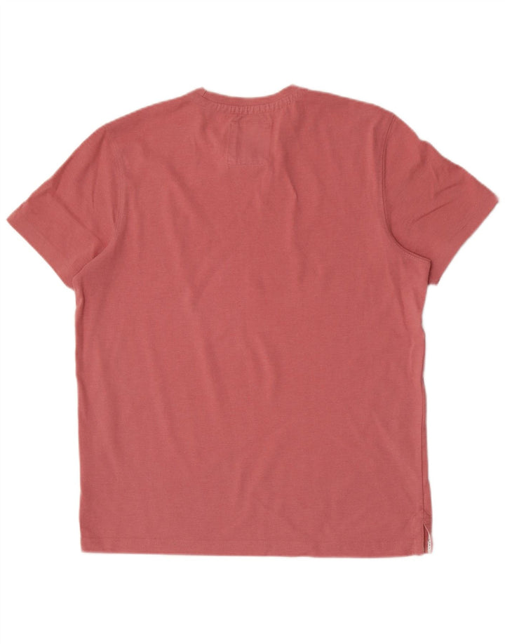CREW CLOTHING T-Shirt Homme Haut Rose Moyen Coton