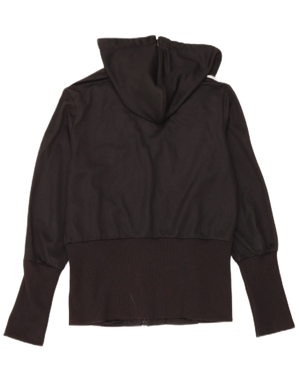 Adidas Pull à capuche zippé pour femme UK 18 XL Noir Polyester