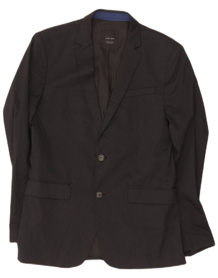 Zara Veste blazer à 2 boutons pour homme EU 50 en viscose à fines rayures noires