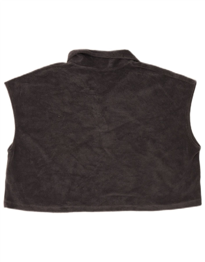 Zara Pull oversize en polaire à manches courtes pour femme Gris moyen UK 14