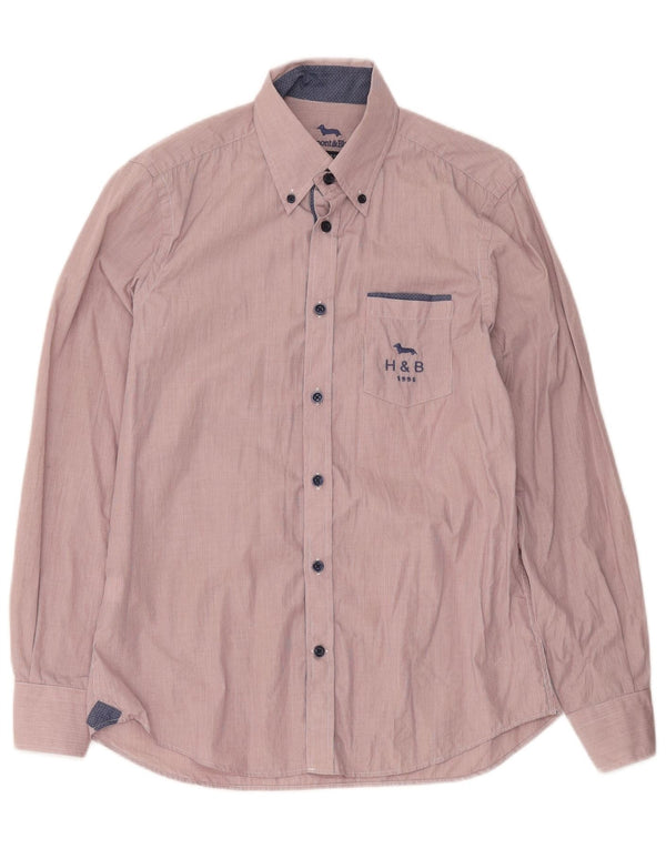 Harmont & Blaine Mens Regular Fit Shirt Small Pink Pinstripe Cotton