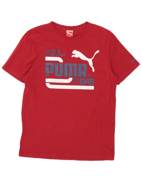 Puma T-Shirt Graphic Homme Rouge Moyen Coton