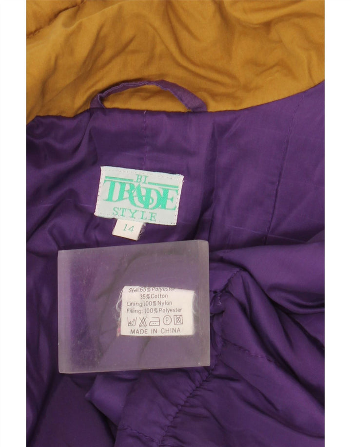 vintage Femmes Surdimensionné Coupe-Vent Manteau UK 14 Grand Violet Polyester