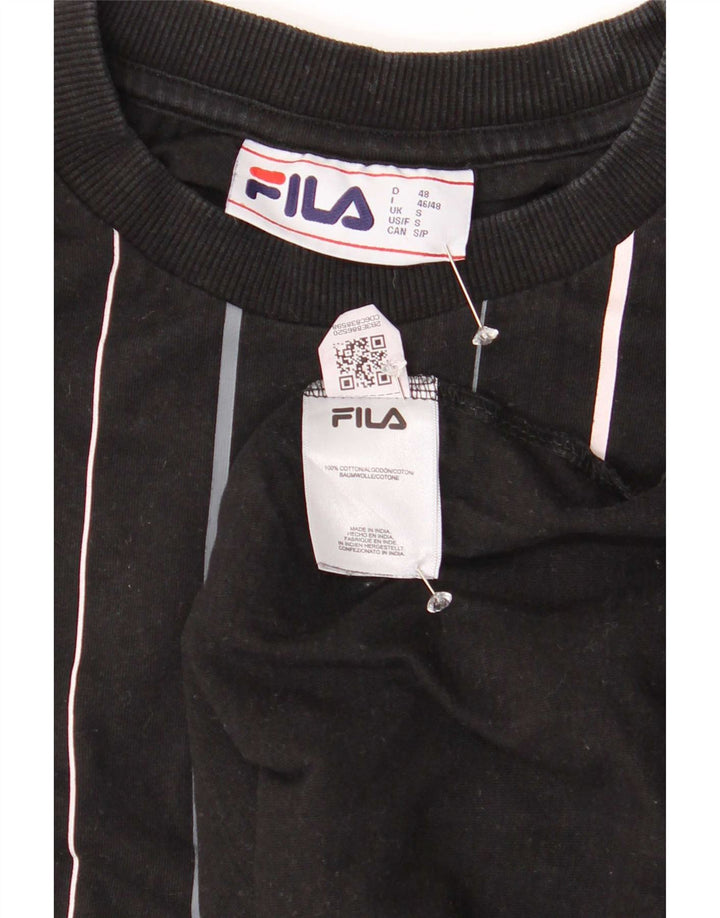 Fila Homme T-Shirt Top Petit Noir Rayé Coton