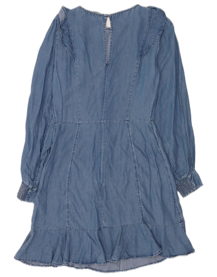 Oasis Robe en jean pour femme UK 8 Small Bleu Lyocell