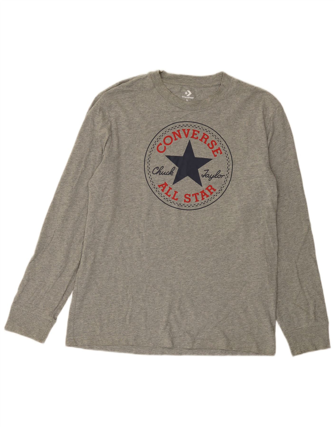 CONVERSE Haut graphique Chuck Taylor à manches longues pour hommes, grand coton gris