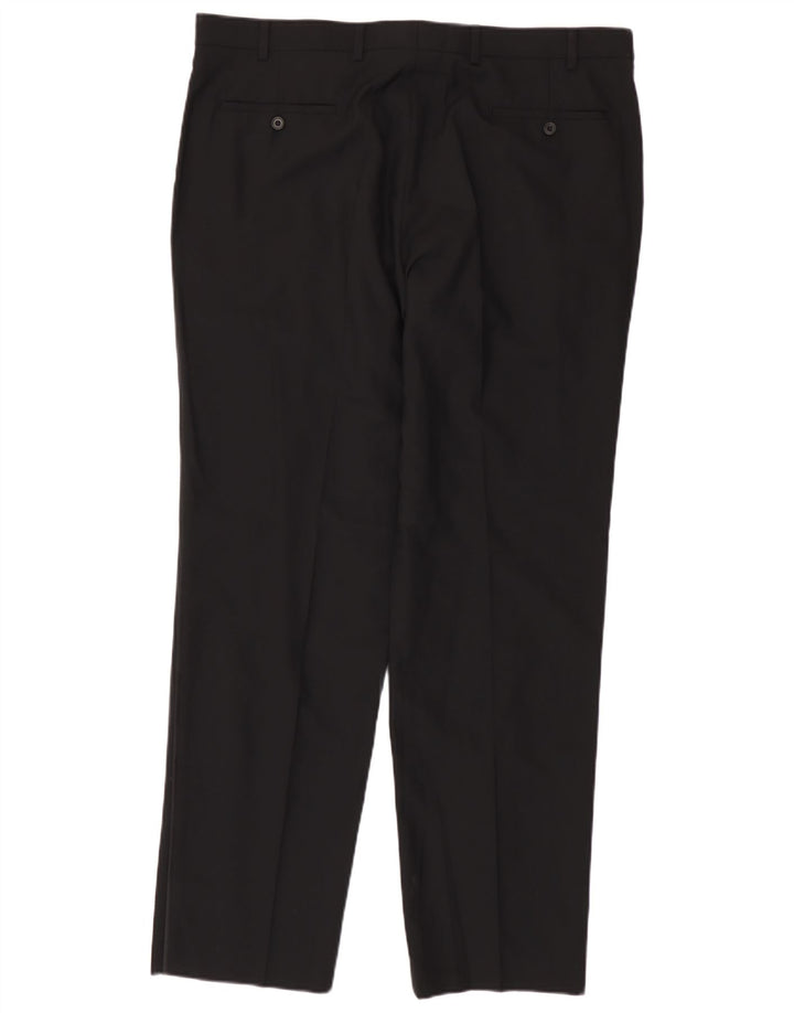Marks & Spencer Pantalon de Costume Droit Homme W40 L33 Laine Noir