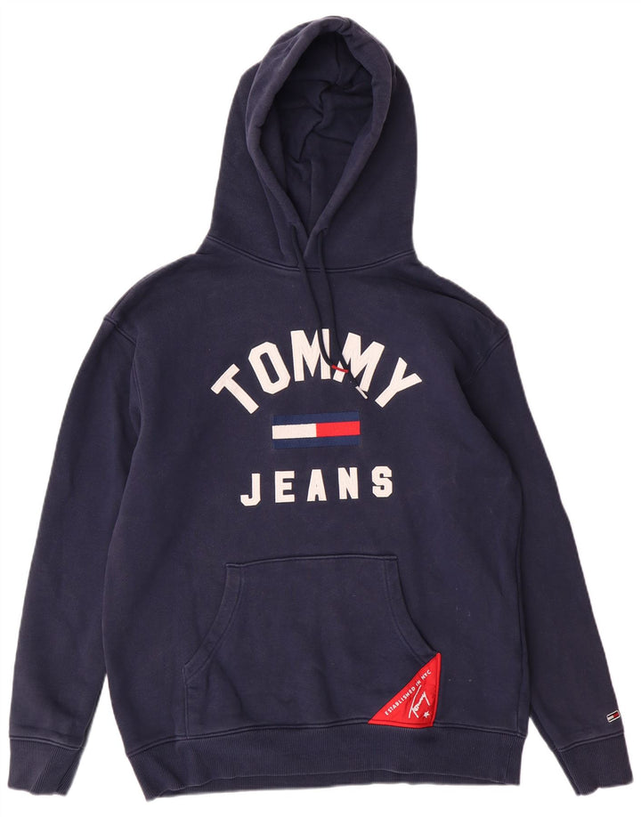 Tommy Hilfiger Pull à Capuche Graphique Homme Bleu Marine Moyen Coton