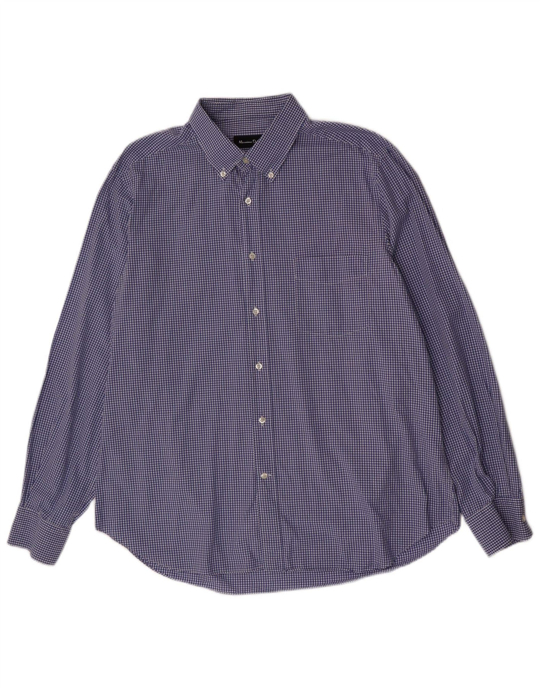 Massimo Dutti Chemise Homme 2XL Bleu Vichy Coton