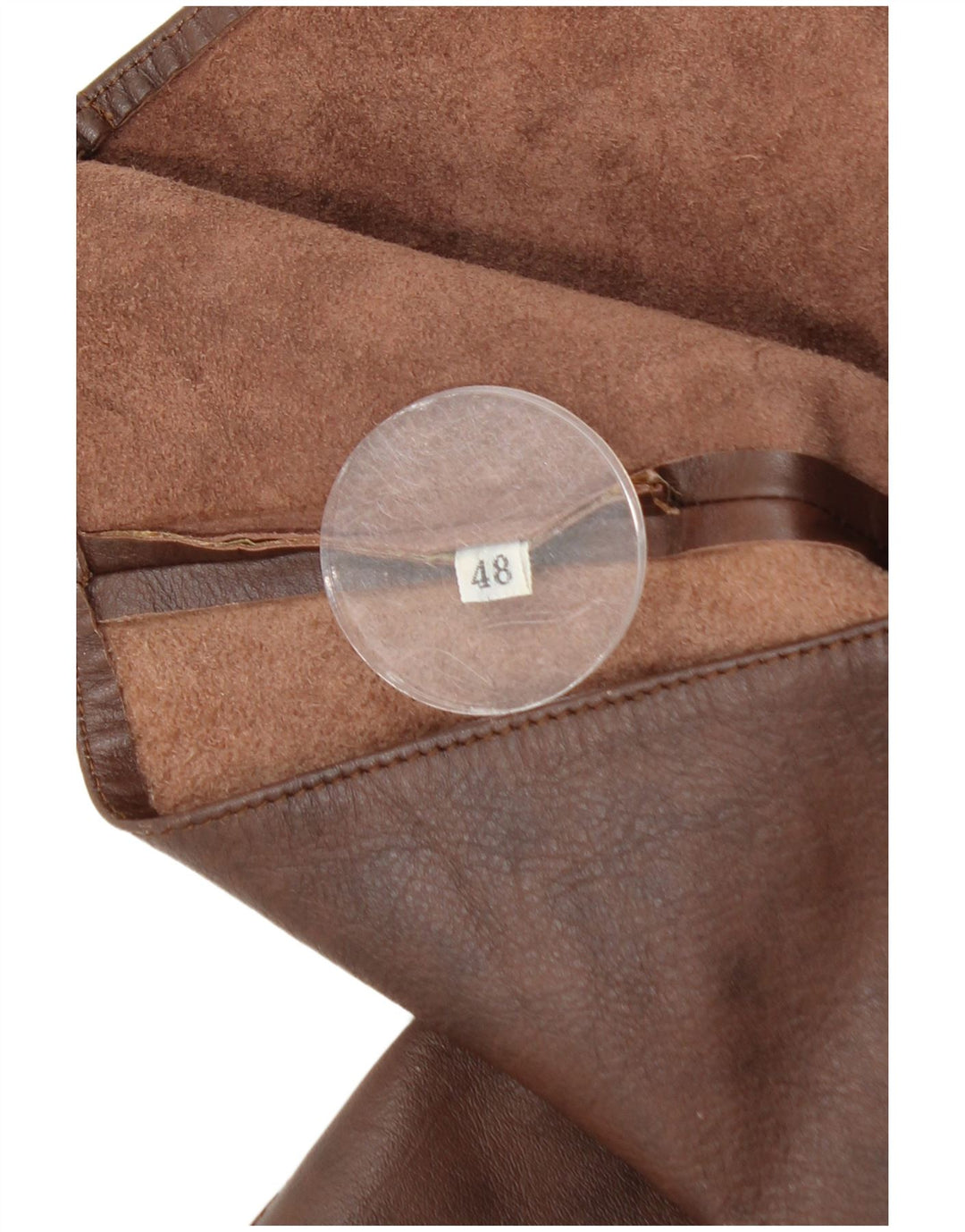 VINTAGE Gilet en cuir femme IT 48 XL Cuir marron