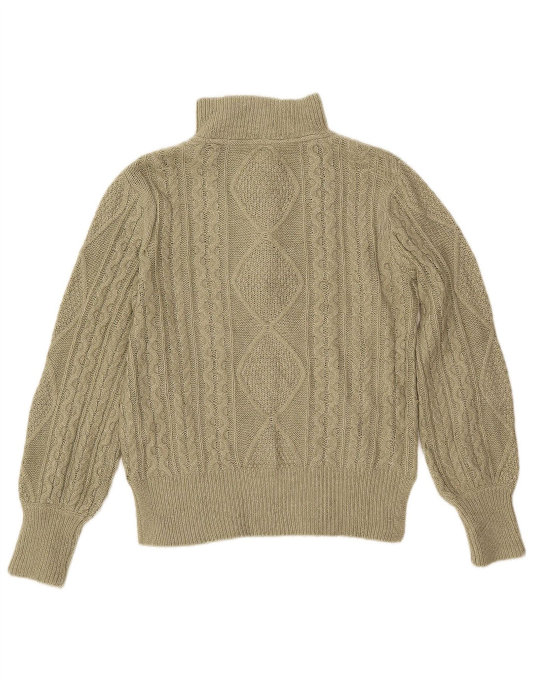 FAT FACE Pull à col zippé pour femme UK 8 Petit Kaki Argyle/Diamant