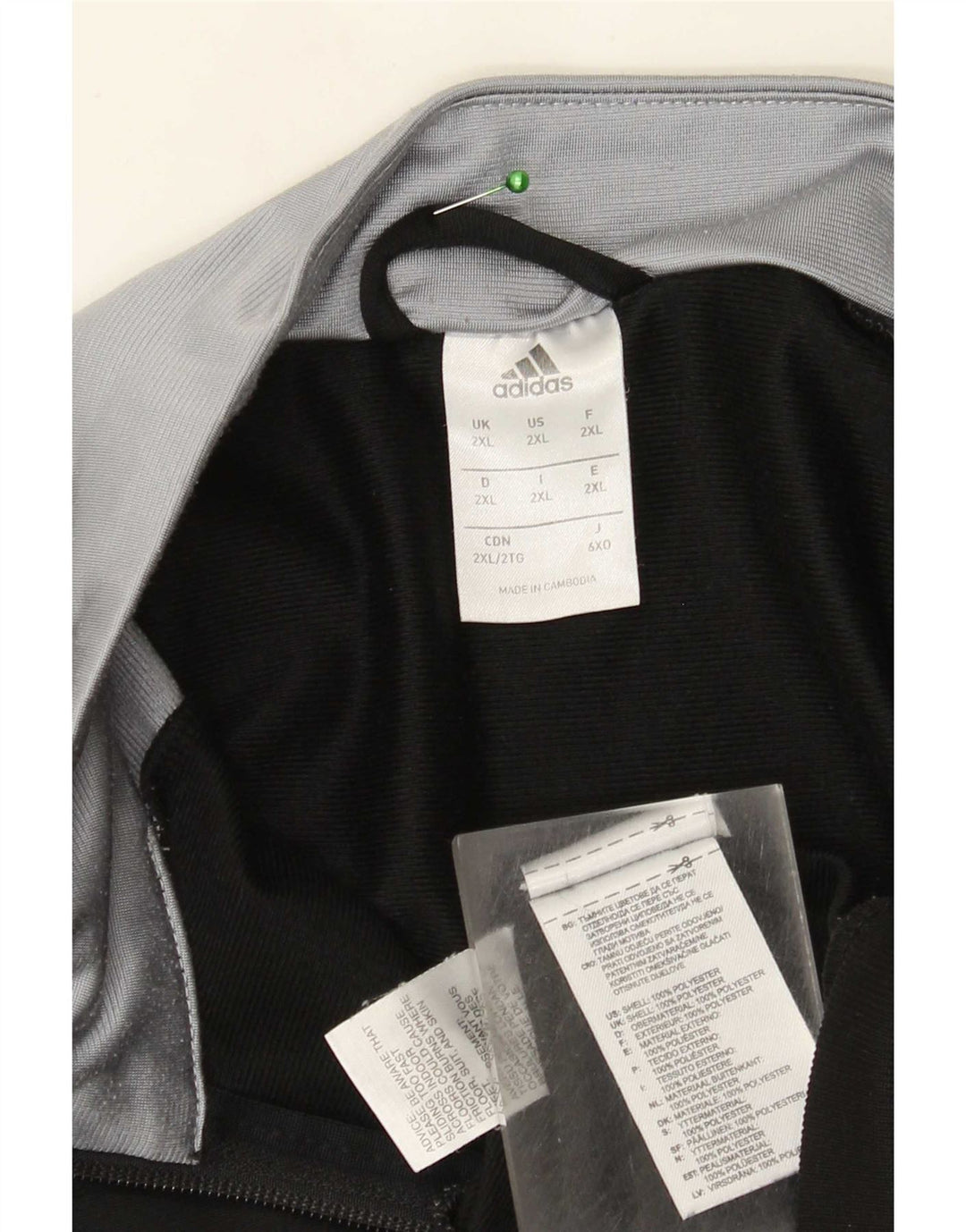 Adidas Veste de survêtement pour homme 2XL Noir Colourblock Polyester