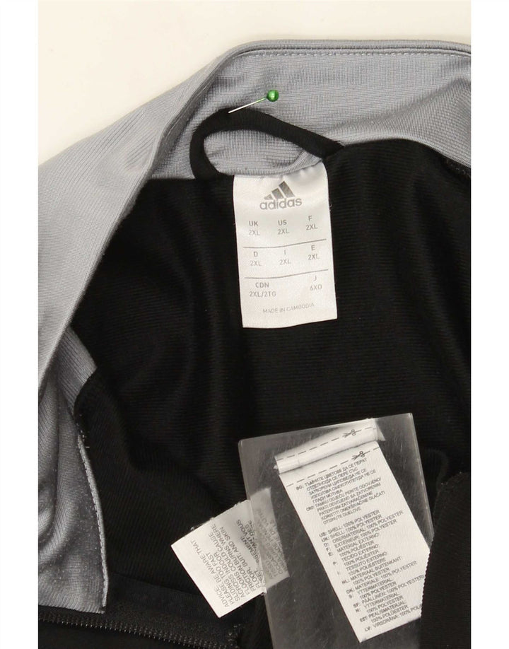 Adidas Veste de survêtement pour homme 2XL Noir Colourblock Polyester