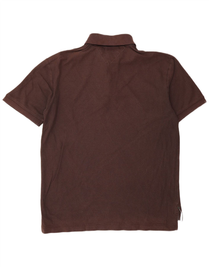 TOMMY HILFIGER Polo Homme Large Marron Coton