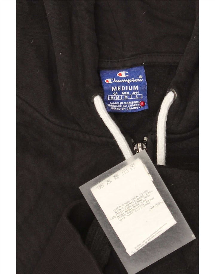 Champion Pull à Capuche Zippé Graphique Homme Noir Moyen Coton