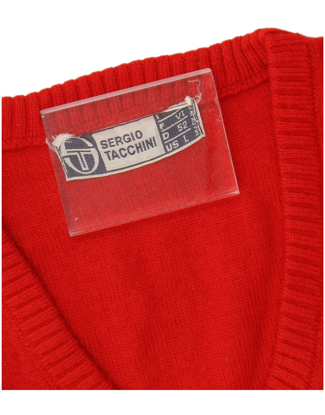 SERGIO TACCHINI Pull col V pour femme UK 14 Large Rouge