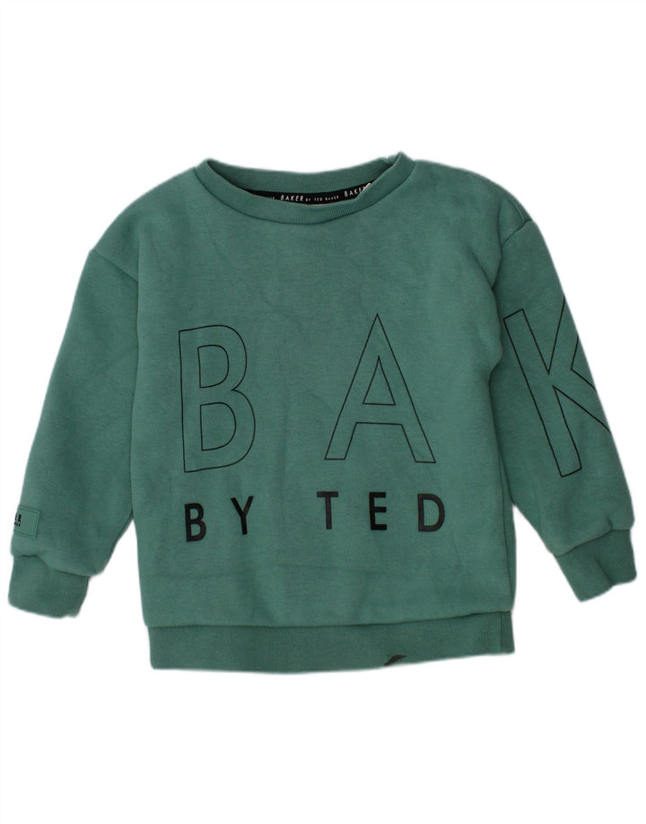 Ted Baker Sweat-shirt graphique pour garçon 2-3 ans Vert Coton