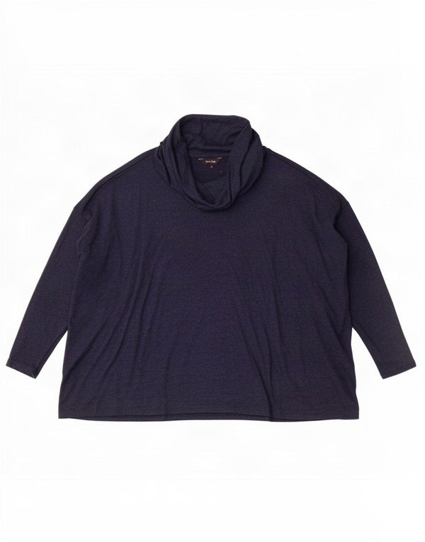 Phase Eight Haut Oversize Femme Manches 3/4 UK 10 Petit Bleu Marine Viscose