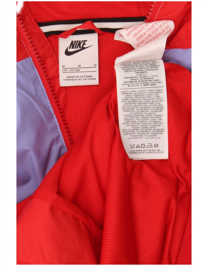 Nike Veste de Pluie à Capuche Garçon 10-11 Ans Polyester Colorblock Rouge Moyen