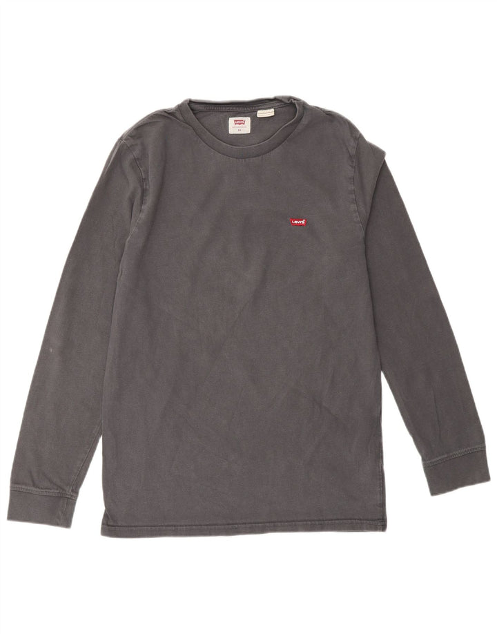 LEVI'S Top Femme Manches Longues UK 6 XS Gris Coton