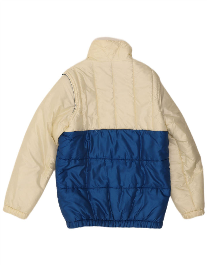 Veste de ski homme vintage UK 36 Petit colorblock blanc cassé