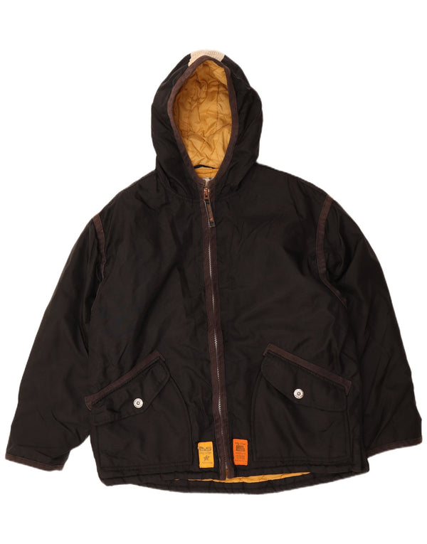 Big Star Veste coupe-vent à capuche pour homme UK 40 Large Noir Nylon