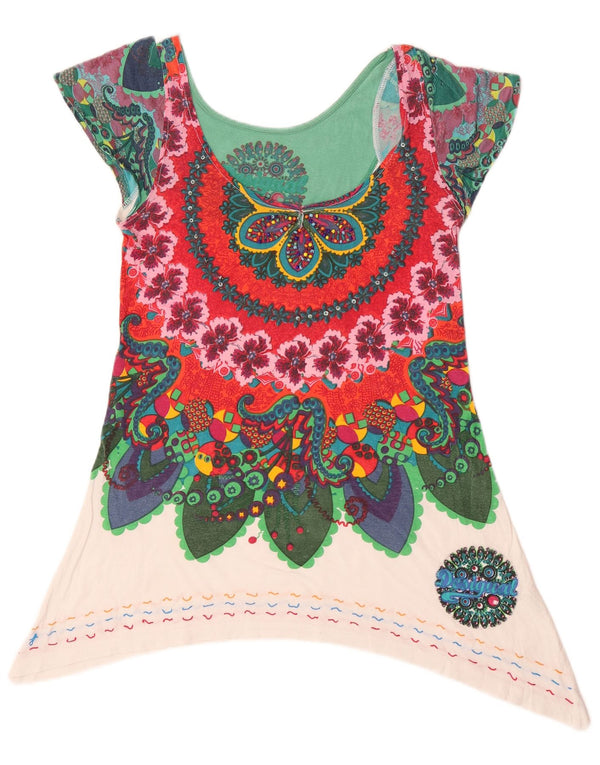 Desigual Tunique asymétrique pour femme UK 12 Medium Multicolore