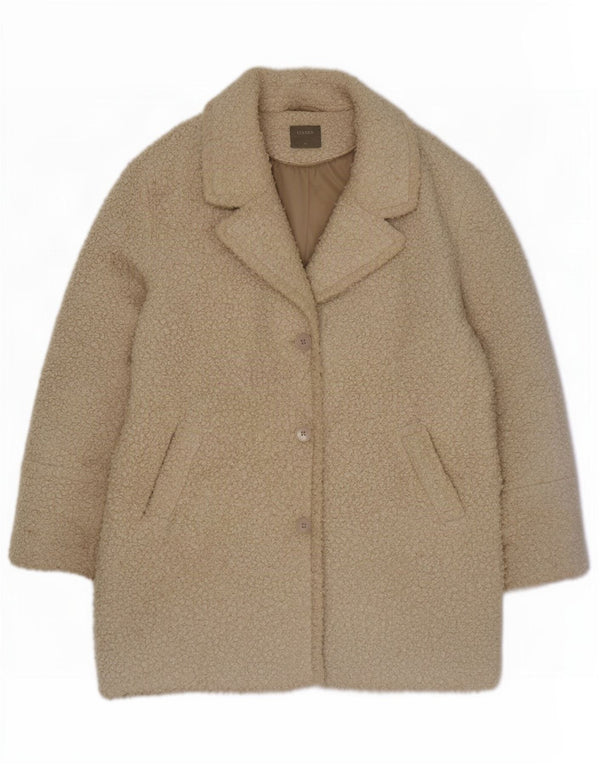 Oasis Manteau en fausse fourrure pour femme UK 18 XL Beige Polyester