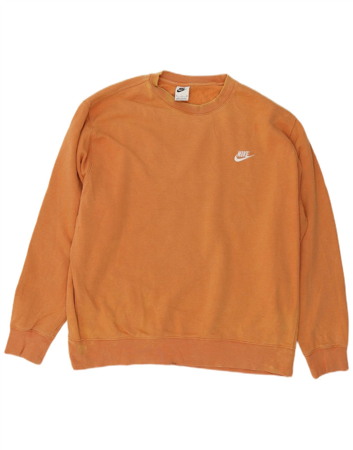 Nike Homme Sweatshirt Jumper XL Orange Coton